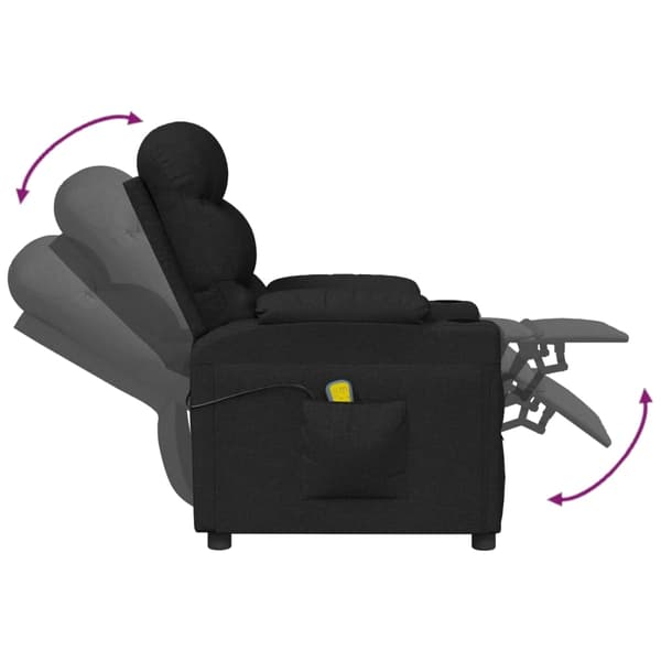 vidaXL Massagefåtölj svart tyg art