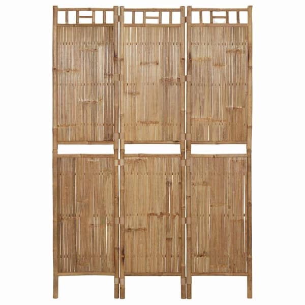 vidaXL Rumsavdelare 3 paneler bambu 120x180 cm Brun