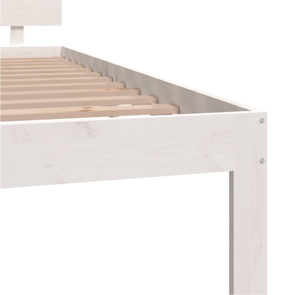 vidaXL Sängram vit massiv furu 120x200 cm Vit