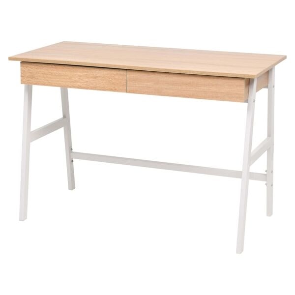 vidaXL Skrivbord 110x55x75 cm ekfärg och vit Vit