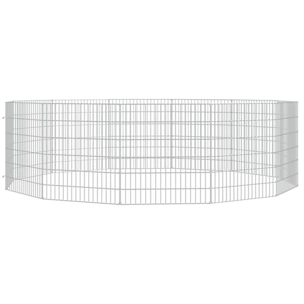 vidaXL Kaninhage 12 paneler 54x60 cm galvaniserat järn Silver