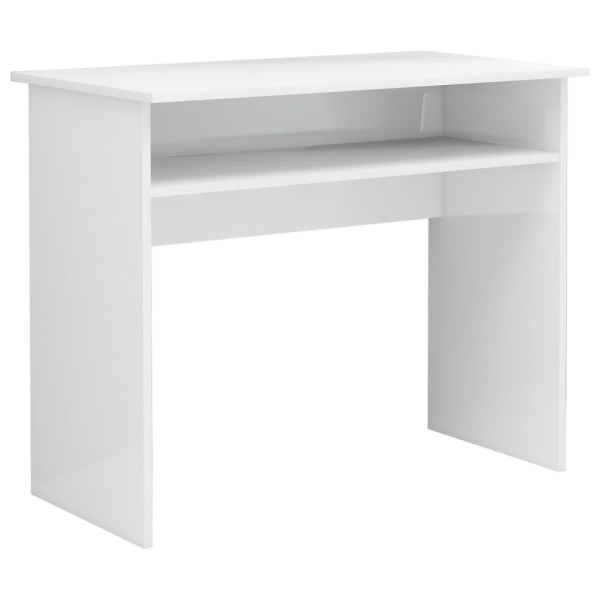 vidaXL Skrivbord vit högglans 90x50x74 cm konstruerat trä Vit