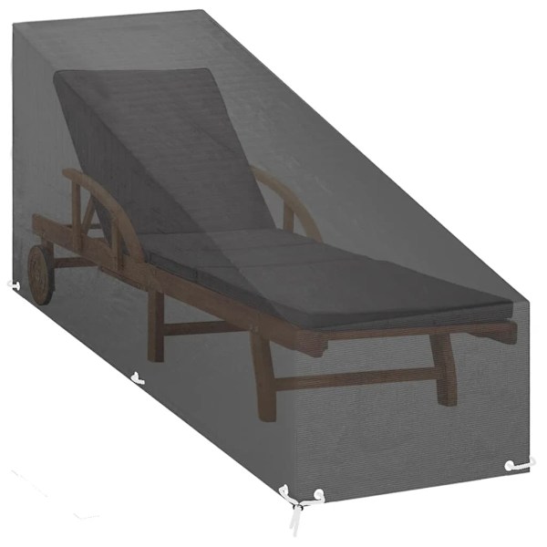 vidaXL Överdrag för solsäng 2st 12 öljetter 200x65x35/60 cm polyeten Svart