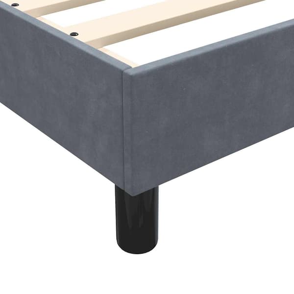 vidaXL Ramsäng med madrass mörkgrå 80x210 cm sammet Grå