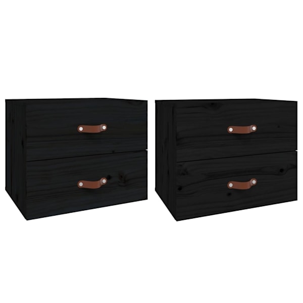 vidaXL Väggmonterade sängbord 2 st svart 50x36x40 cm Svart