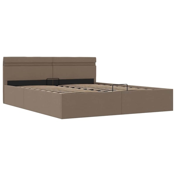 vidaXL Sängram hydraulisk förvaring utan madrass taupe 160x200 cm Taupe
