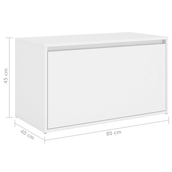 vidaXL Hallbänk 80x40x45 cm vit konstruerat trä Vit