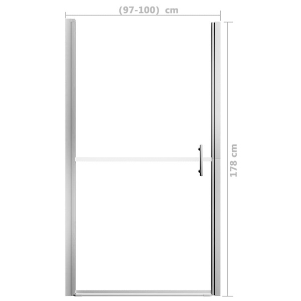 vidaXL Duschdörr härdat glas frostat 100x178 cm