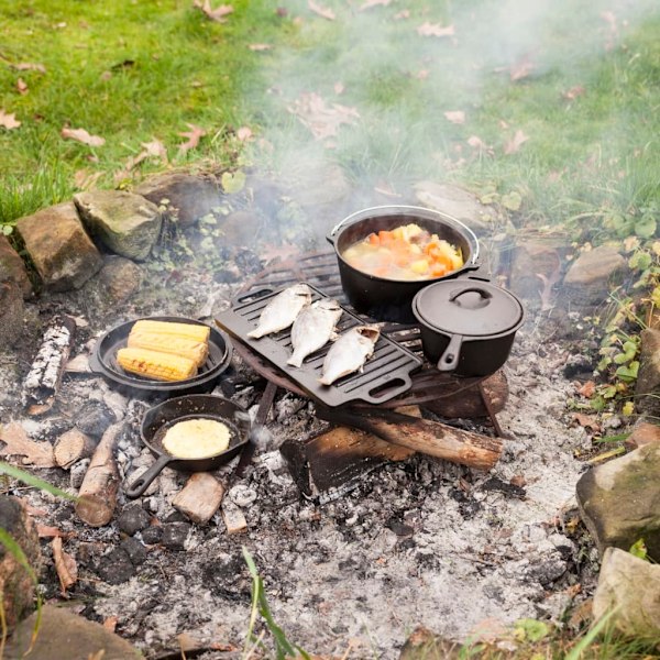 Esschert Design Matlagningsset Campfire sju delar svart FF240 Svart
