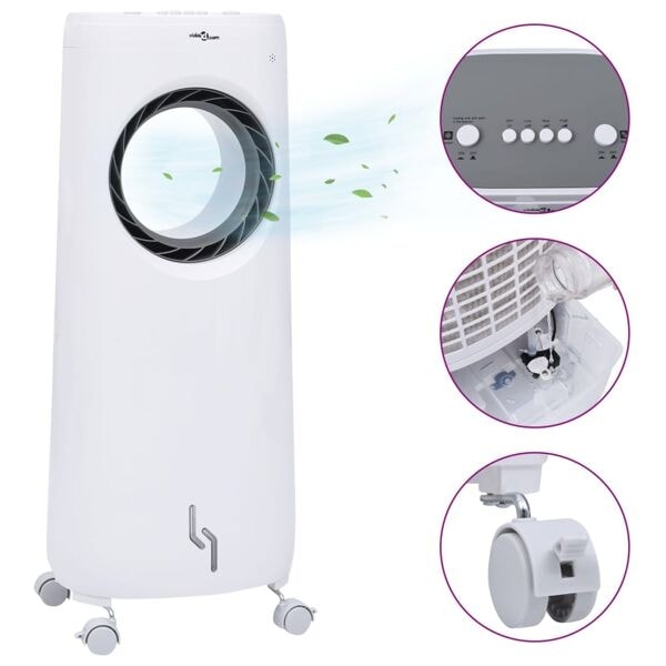 vidaXL 2-i-1 portabel luftkylare 80 W Vit