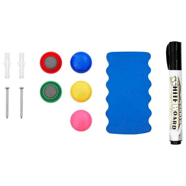 vidaXL Magnetisk whiteboard vit 90x60 cm stål Vit
