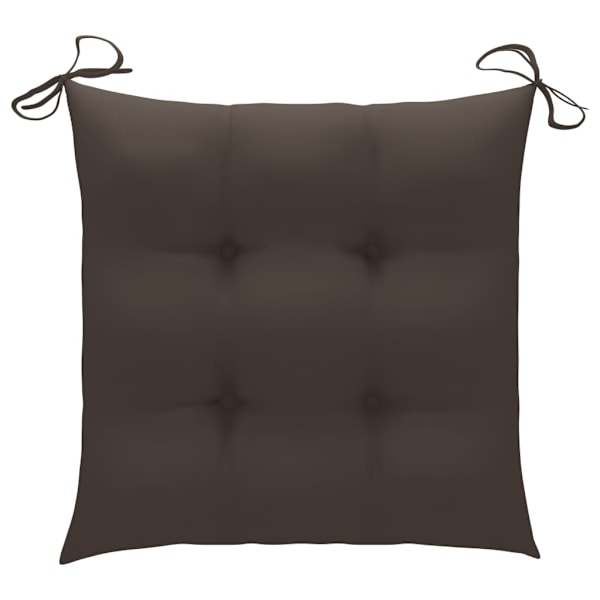 vidaXL Trädgårdsstolar 2 st med dynor massiv teak Taupe