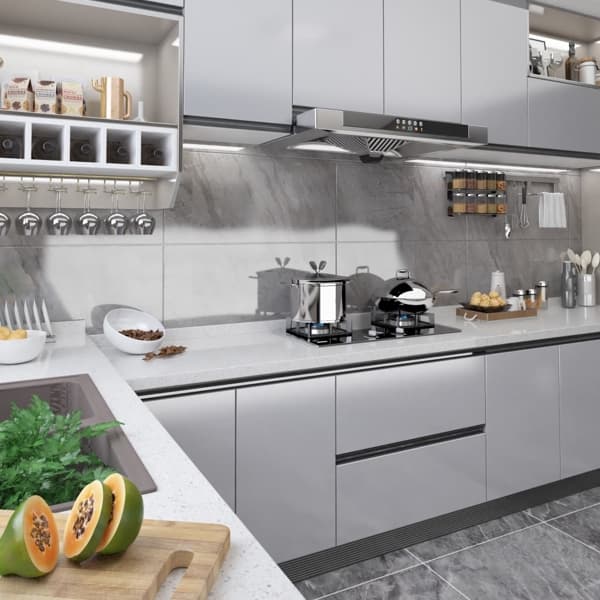vidaXL Dekorplast silver högglans 500x90 cm PVC Silver