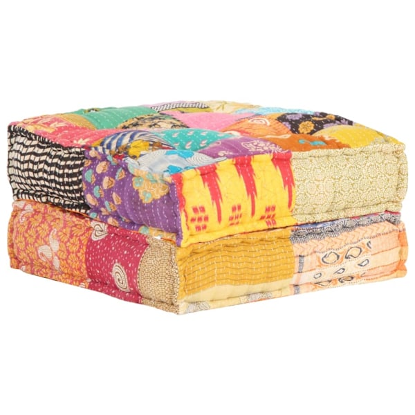 vidaXL Puff lapptäcke 60x70x36 cm tyg multifärg