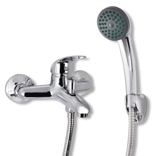 vidaXL Badkarsblandare krom Silver