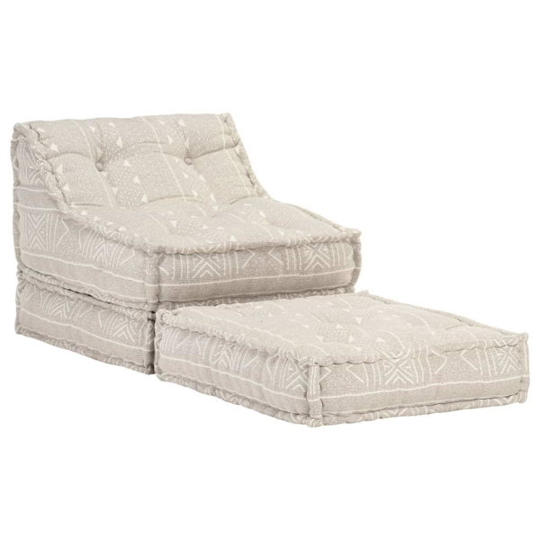 vidaXL Modulpuff beige tyg Beige