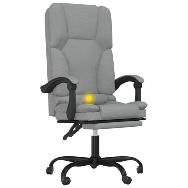 vidaXL Kontorsstol med massage ljusgrå tyg Grå