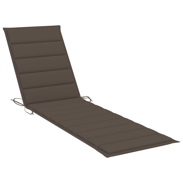 vidaXL Solsäng med taupe dyna massiv teak Taupe