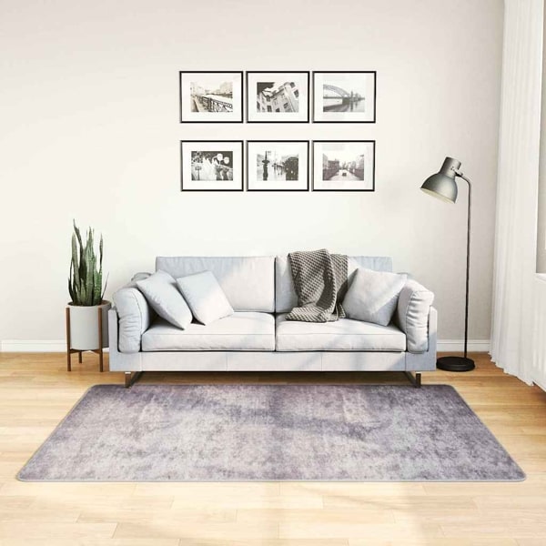 vidaXL Matta tvättbar 120x180 cm grå halkfri grå