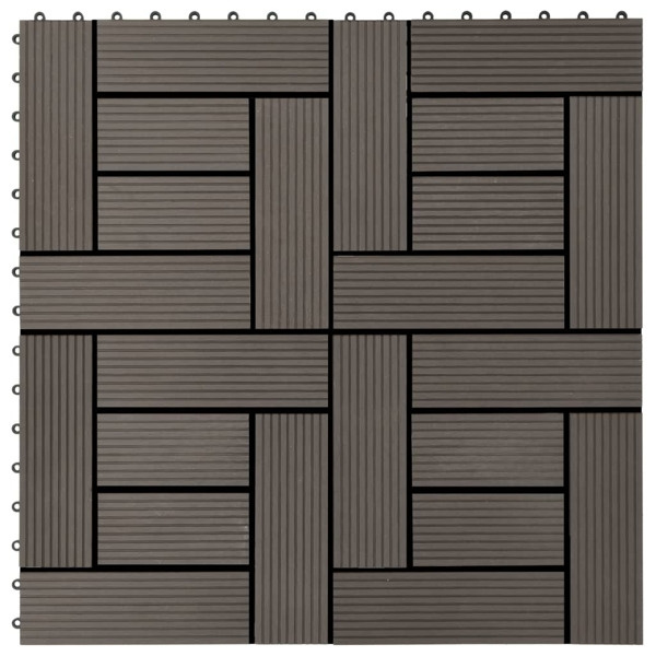 vidaXL Trall 22 st 30x30 cm 2 kvm WPC mörkbrun Brun