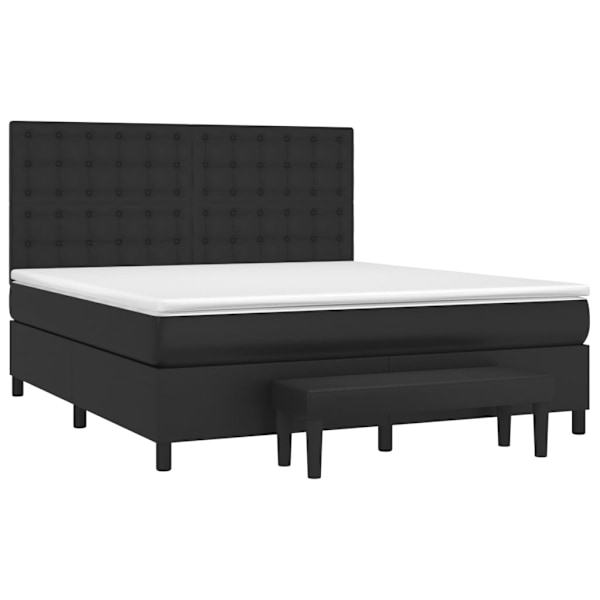 vidaXL Ramsäng med madrass svart 180x200 cm konstläder Svart
