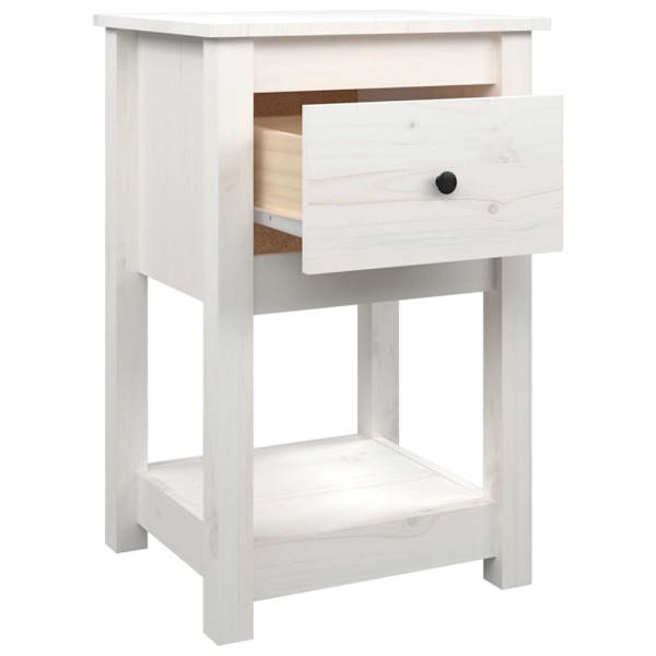 vidaXL Sängbord 2 st vit 40x35x61,5 cm massiv furu Vit