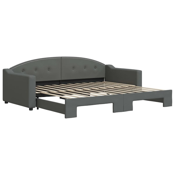 vidaXL Dagbädd utdragbar mörkgrå 90x200 cm tyg Grå