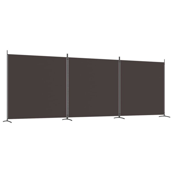 vidaXL Rumsavdelare 3 paneler brun 525x180 cm tyg Brun