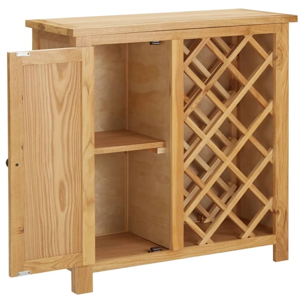 vidaXL Vinskåp för 11 flaskor 80x32x80 cm massiv ek Brun