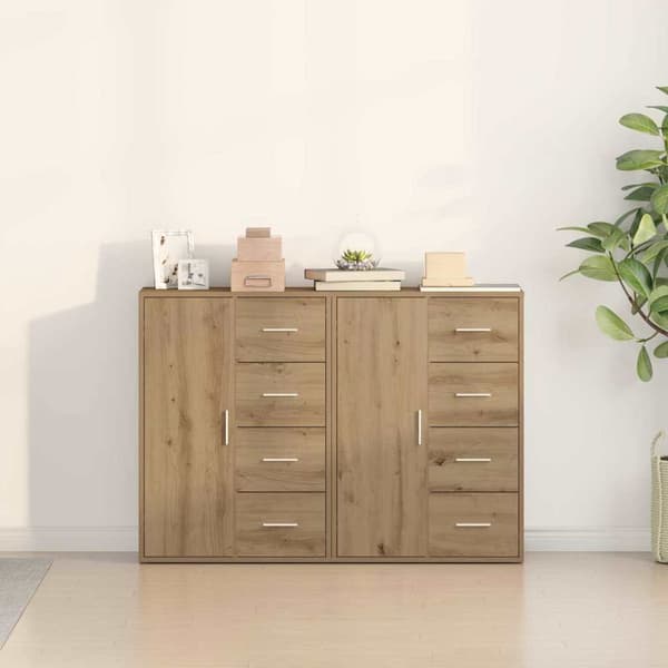 vidaXL Sideboard 2 st Artisan Ek 60 x 31 x 84 cm Konstruerat trä Brun