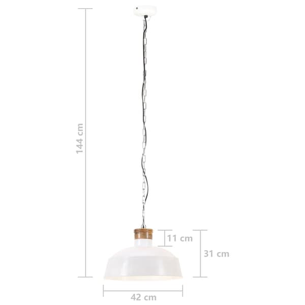vidaXL Hänglampa industriell 42 cm vit E27 Vit