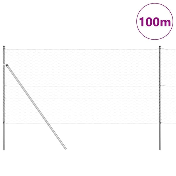 vidaXL Markfixerat Svetsat Stängsel 100 x 1,2 m (B x H) Silver