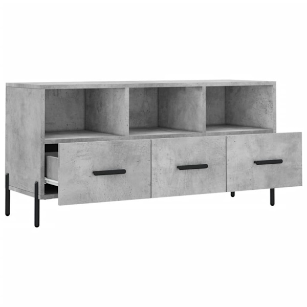 vidaXL Tv-bänk betonggrå 102x36x50 cm konstruerat trä Grå