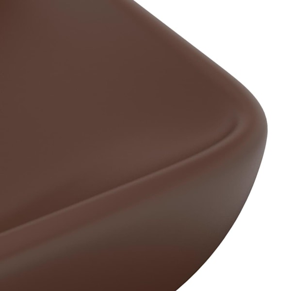 vidaXL Lyxigt rektangulärt handfat matt mörkbrun 71x38 cm keramik Brun