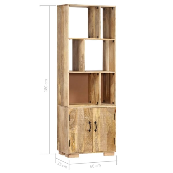 vidaXL Bokhylla 60x35x180 cm massivt mangoträ Brun