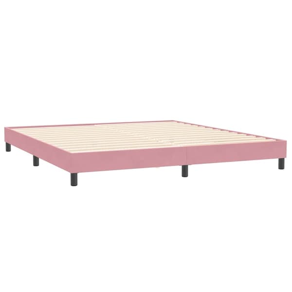 vidaXL Ramsäng med madrass rosa 180x210 cm sammet Rosa