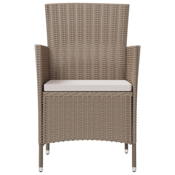 vidaXL Trädgårdsstolar med dynor 4 st konstrotting beige Beige
