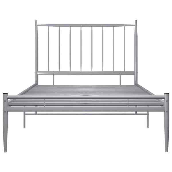 vidaXL Sängram grå metall 90x200 cm grå