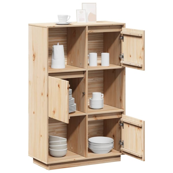 vidaXL Högskåp 74x35x117 cm massiv furu Brun