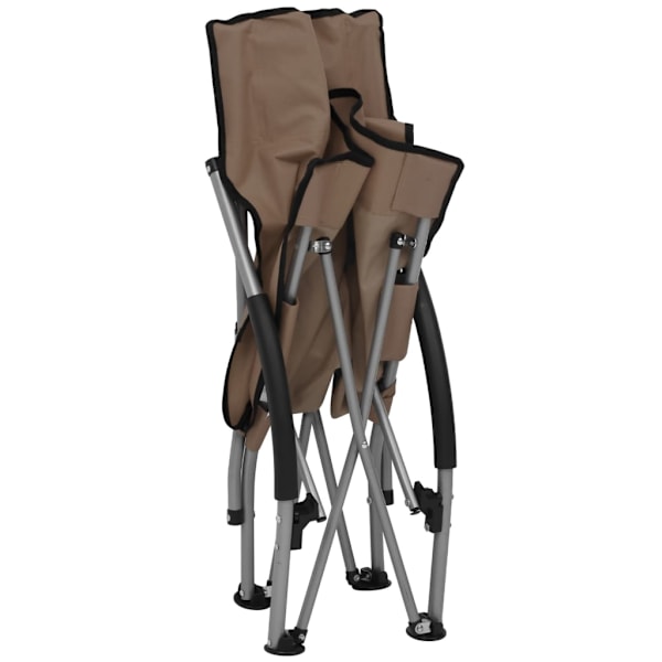 vidaXL Hopfällbara strandstolar 2 st taupe tyg Taupe