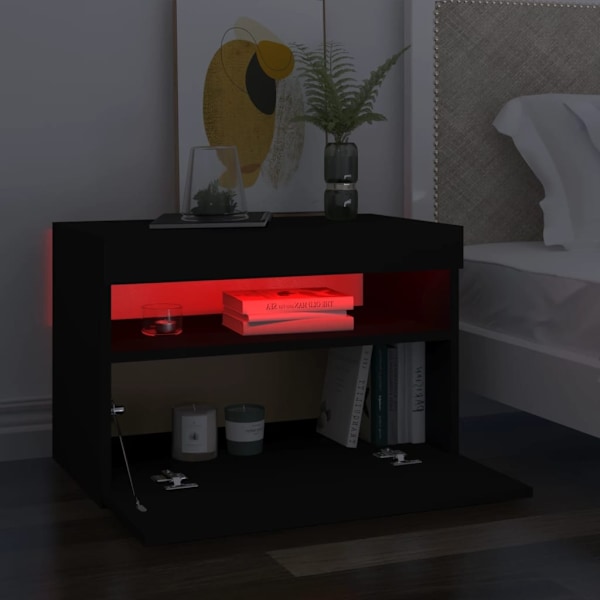 vidaXL TV-bänk med LED-belysning svart 60x35x40 cm Svart