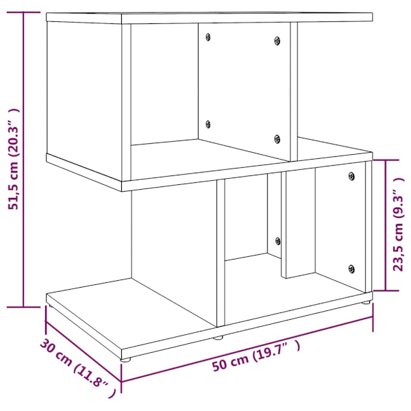 vidaXL Sängbord brun ek 50x30x51,5 cm konstruerat trä Brun
