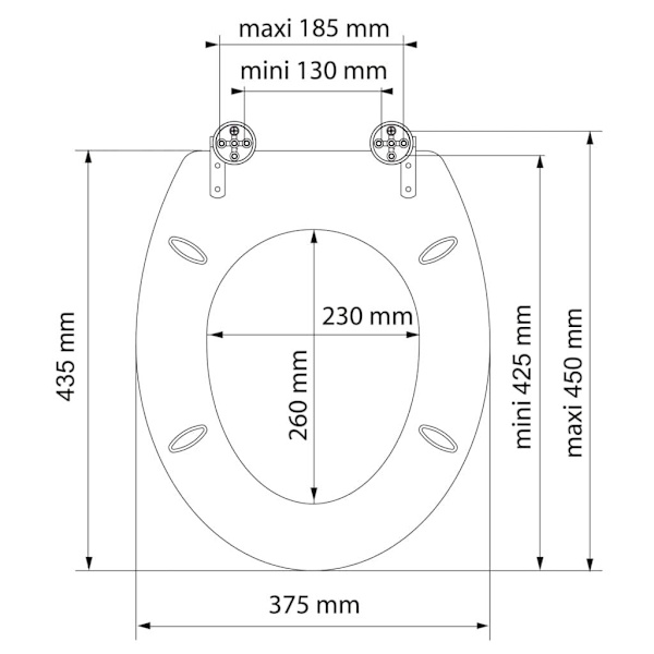SCHÜTTE Toalettsits med mjuk stängning GREY STONE multifärg