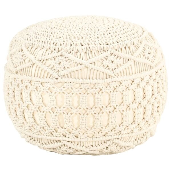 vidaXL Handgjord sittpuff makramé 45x30 cm bomull Beige
