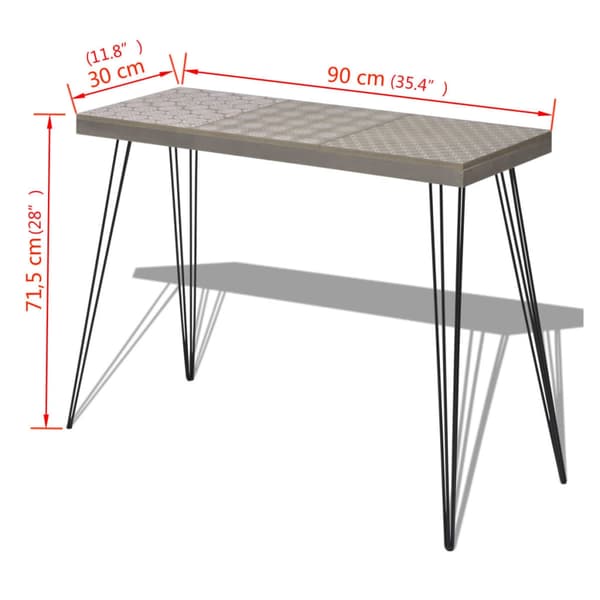 vidaXL Konsolbord 90x30x71,5 cm grå grå