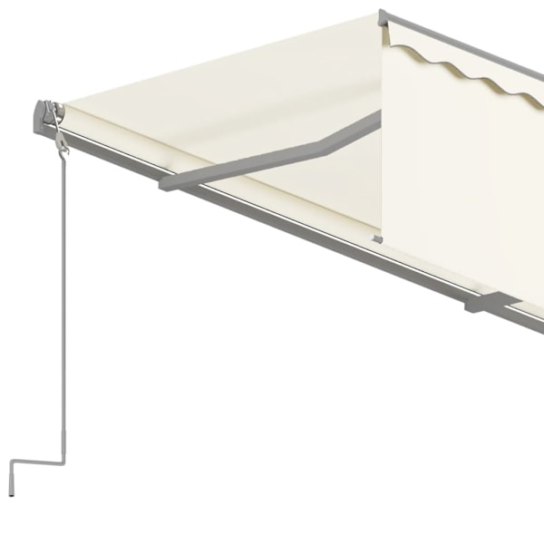 vidaXL Automatisk markis med rullgardin 4x3m gräddvit Creme