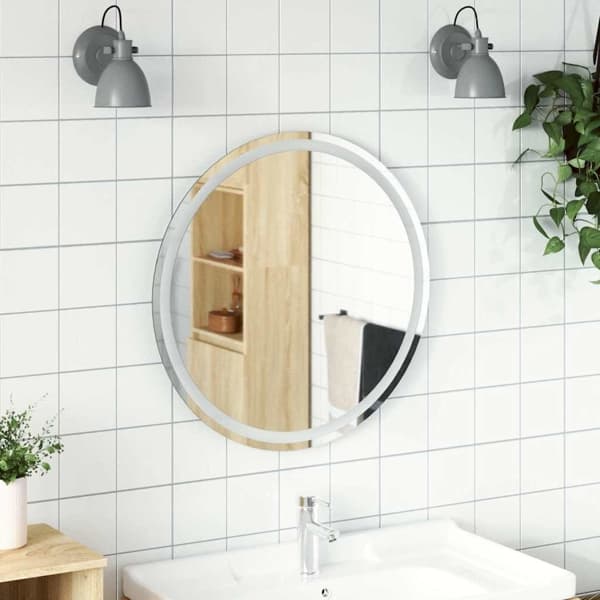 vidaXL Badrumsspegel LED 70 cm rund Transparent