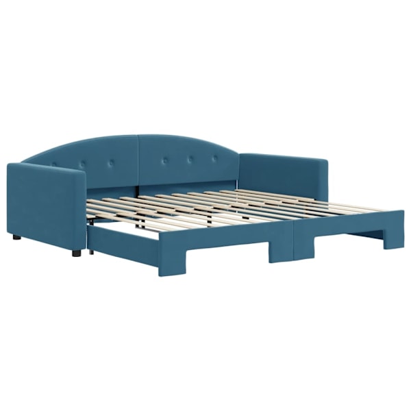 vidaXL Dagbädd utdragbar blå 100x200 cm sammet Blå