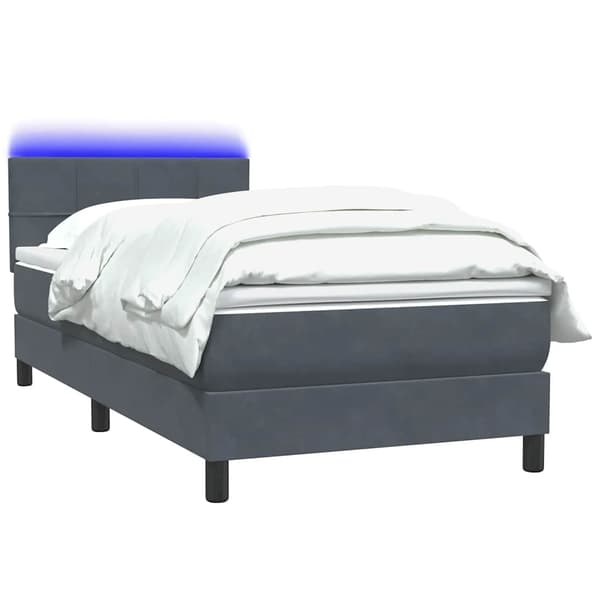 vidaXL Ramsäng med madrass mörkgrå 80x210 cm sammet Grå