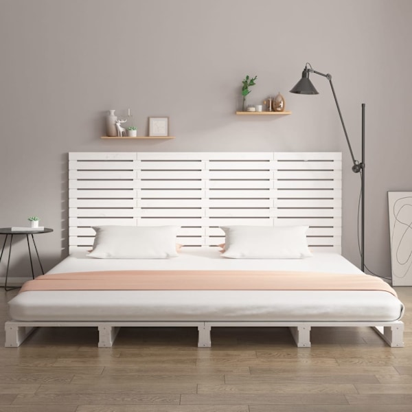 vidaXL Väggmonterad huvudgavel vit 166x3x91,5 cm massiv furu Vit